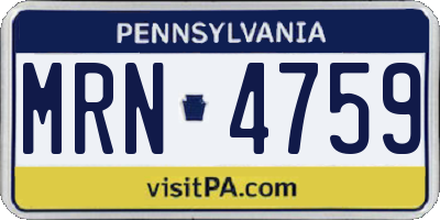 PA license plate MRN4759