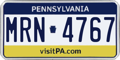PA license plate MRN4767