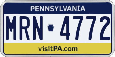 PA license plate MRN4772
