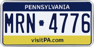 PA license plate MRN4776
