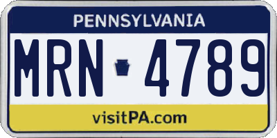 PA license plate MRN4789