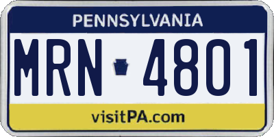 PA license plate MRN4801