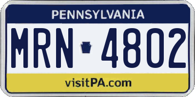 PA license plate MRN4802