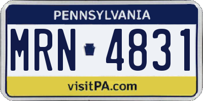 PA license plate MRN4831