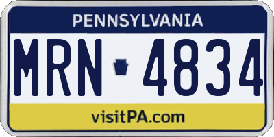 PA license plate MRN4834