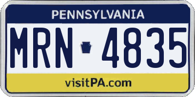 PA license plate MRN4835