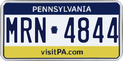 PA license plate MRN4844
