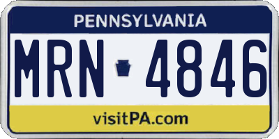 PA license plate MRN4846