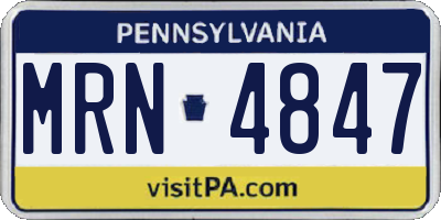 PA license plate MRN4847