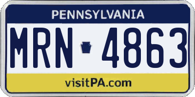 PA license plate MRN4863
