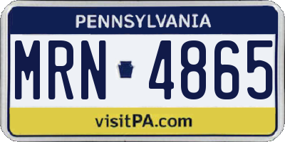 PA license plate MRN4865