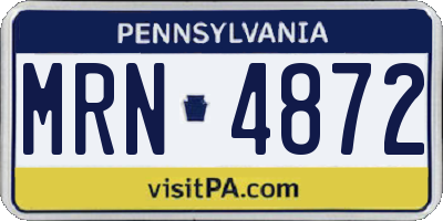 PA license plate MRN4872