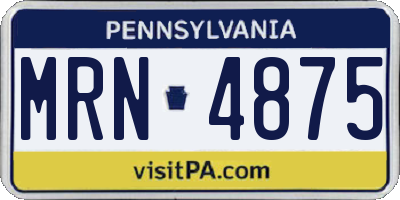 PA license plate MRN4875