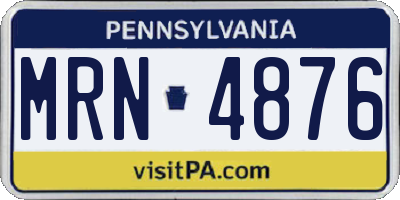 PA license plate MRN4876