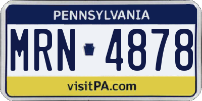PA license plate MRN4878