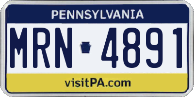 PA license plate MRN4891