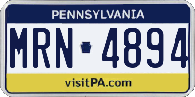 PA license plate MRN4894
