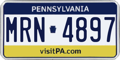PA license plate MRN4897