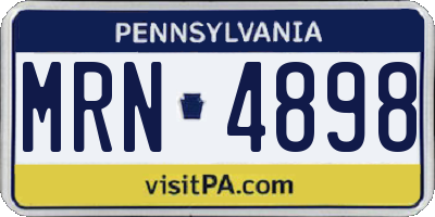 PA license plate MRN4898