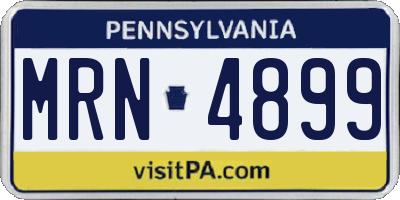 PA license plate MRN4899