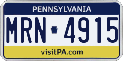 PA license plate MRN4915
