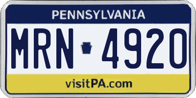 PA license plate MRN4920