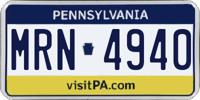 PA license plate MRN4940