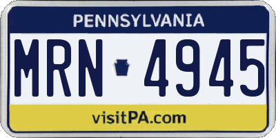 PA license plate MRN4945