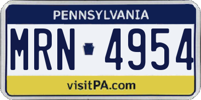 PA license plate MRN4954