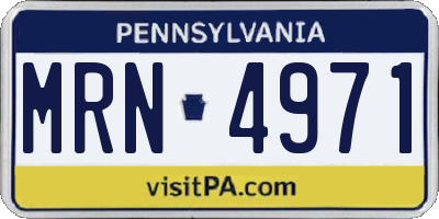 PA license plate MRN4971