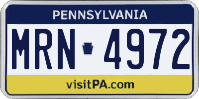 PA license plate MRN4972