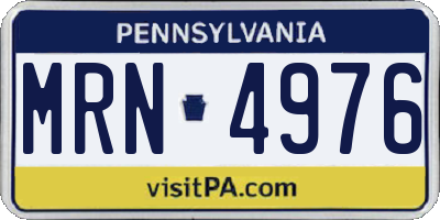 PA license plate MRN4976