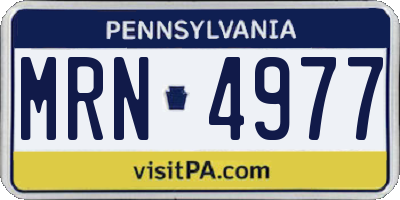 PA license plate MRN4977