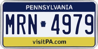 PA license plate MRN4979