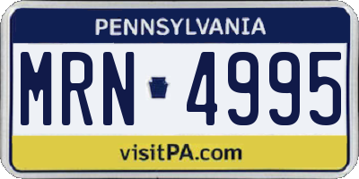 PA license plate MRN4995