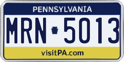 PA license plate MRN5013