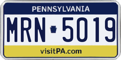 PA license plate MRN5019