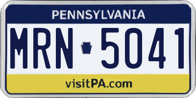 PA license plate MRN5041