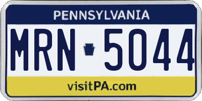 PA license plate MRN5044