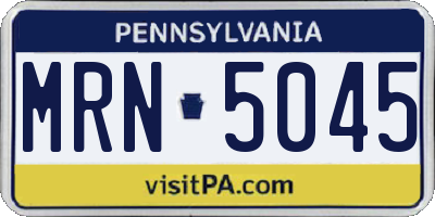 PA license plate MRN5045