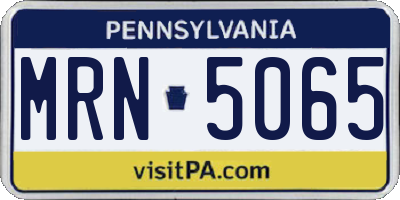 PA license plate MRN5065