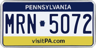PA license plate MRN5072