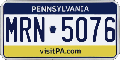 PA license plate MRN5076