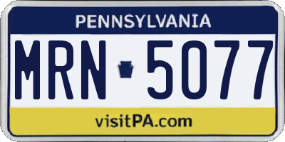 PA license plate MRN5077