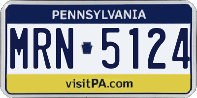 PA license plate MRN5124