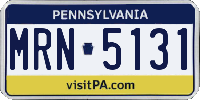 PA license plate MRN5131