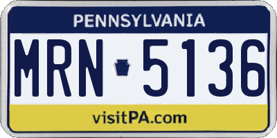 PA license plate MRN5136