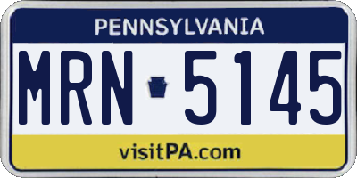 PA license plate MRN5145