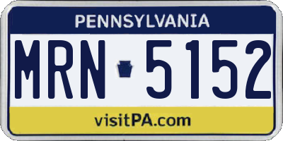 PA license plate MRN5152