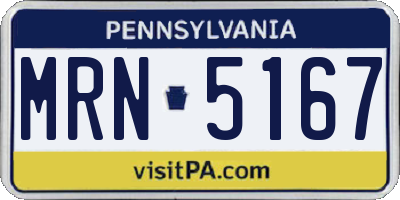 PA license plate MRN5167